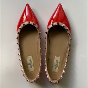 Valentino Garavani Rockstud Patent Ballet Flats